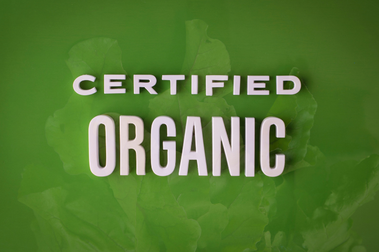 Certified Organic text on a green background
