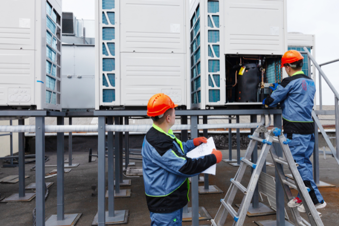 hvac technician working