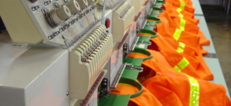embroidery on high visibility apparel
