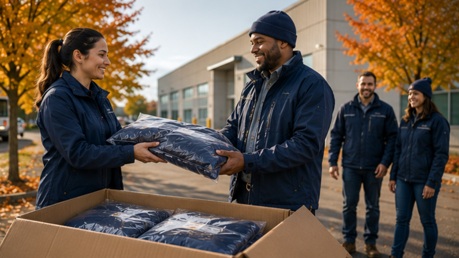 Employees wearing refreshed uniforms ahead of fall hiring season